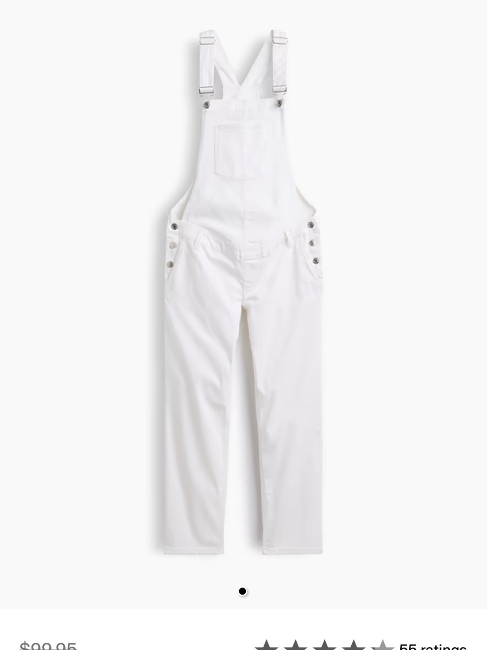 GAP White Cotton Overalls Maternity Jumpsuit